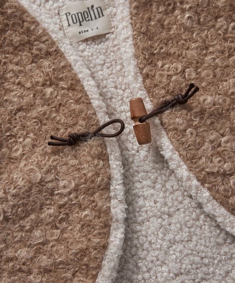 Popelin - Mod.59.1 Camel faux fur mini waistcoat