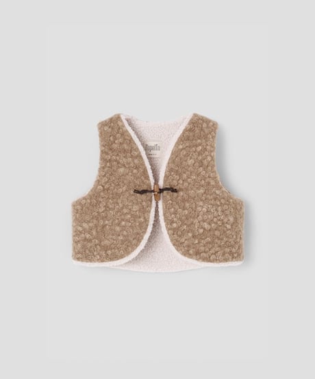 Popelin - Mod.59.1 Camel faux fur mini waistcoat