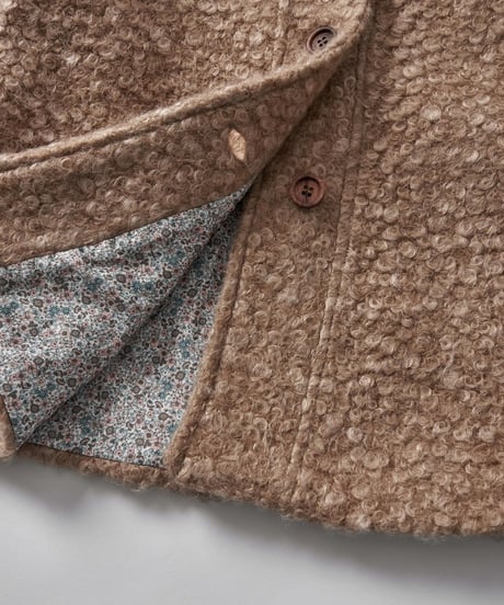 Popelin - Mod.61.3 Camel faux fur coat with yoke