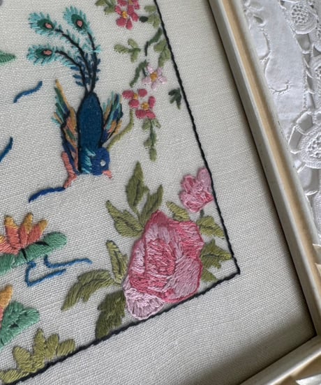 Framed Oriental Embroidery Art/A