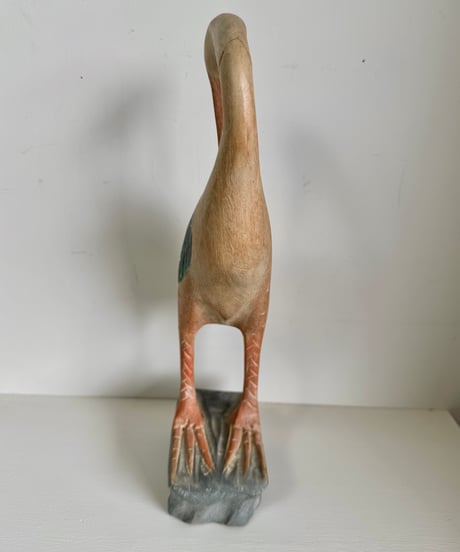 Hand-Carved Wooden Heron