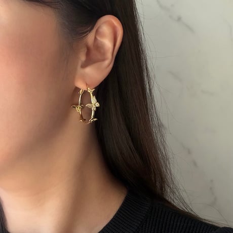 Butterfly hoop pierce / silver925