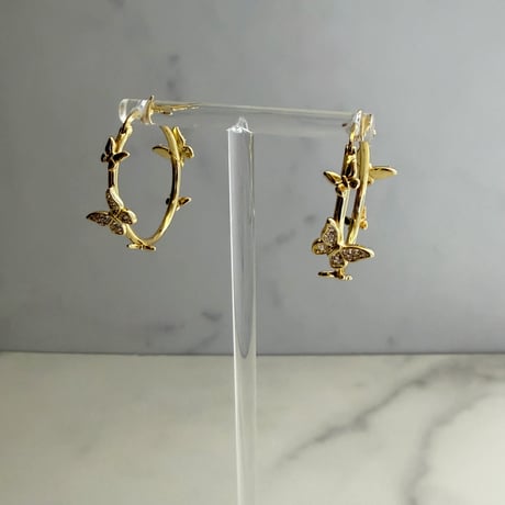 Butterfly hoop pierce / silver925