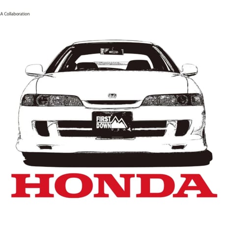 Honda×FIRST DOWN USAコラボ「INTEGRA TYPE R」Tシャツ（ホワイト）
