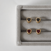 heart pierce (black zirconia/garnet)
