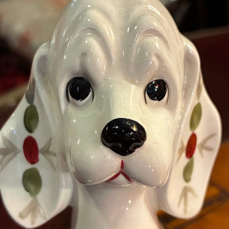 陶器製 バセットハウンド 置物 ボトル バセットハウンド 仔犬 置物 ブルー | アンティーク家具と喫茶