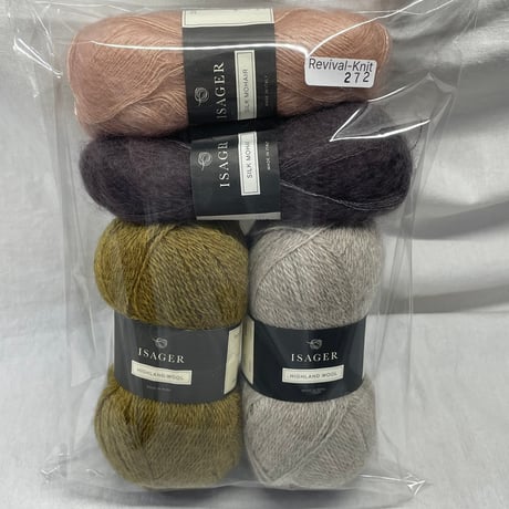 272　〈A〉HIGHLAND WOOL2色2玉＆〈B〉SILK MOHAIR　2色　1.84玉セット