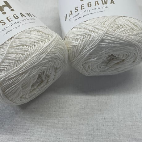 280　〈A〉SILK NOIL YARN　COL:WHITE　2玉セット