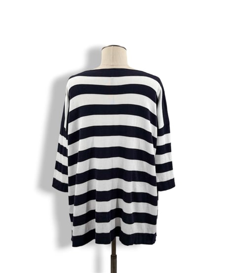 Daniela Gregis – Boatneck Striped 3/4-Sleeve Sweater