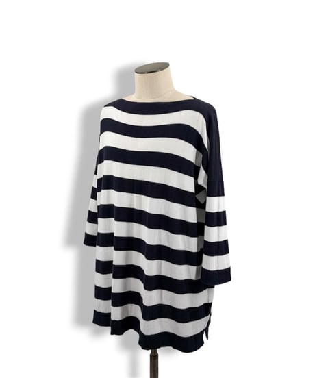 Daniela Gregis – Boatneck Striped 3/4-Sleeve Sweater
