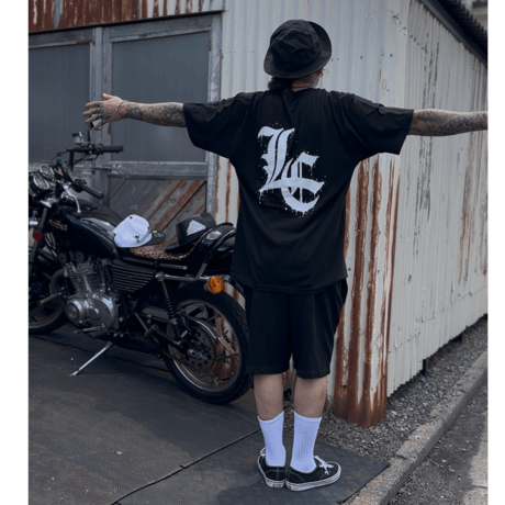 LxC GANG SWEAT HARF PANTS (BLACK)