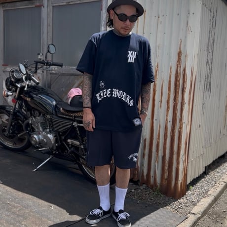 LxC GANG SWEAT HARF PANTS (NAVY)