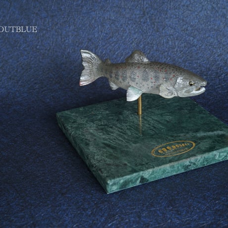 オショロコマ フィッシュカービング 木彫り 魚 渓流 置物 ハンドメイド