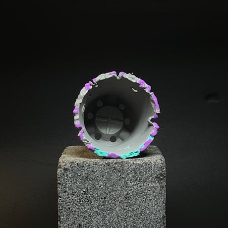 explosion  pot -turquoise gray