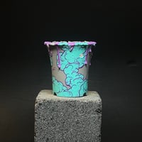 explosion  pot -turquoise gray