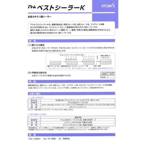 アトミクス　ベストシーラーＫセット(ベストシーラーＫ/Ｋパウダー） 19.2kg 水性カチオン型シーラー 個人宅配送不可　配送時間指定不可