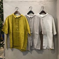 【199】17番手リネン脇切替シャツ