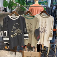 【119-102N】スラブ天竺PEANUTSライン入り7分袖PO