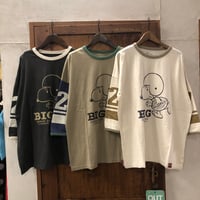 【119-103M】スラブ天竺PEANUTSライン入り7分袖PO