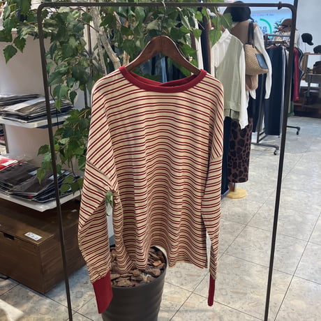 【130-102N】天竺ボーダーロンTee