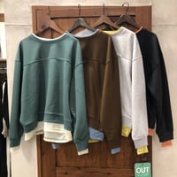 【155-103T】TC裏毛×シアーフライスレイヤード風PO長袖