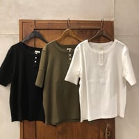 【130-183M】フライス編みヘンリーネックTee
