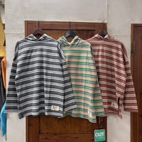 【171-103M】マルチボーダー天竺フードロンTee
