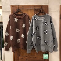 【153-103M】Wフェイスニット総柄POLS