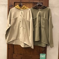 【155-1-103T】ツイル×モールレースフードシャツ