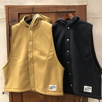 【171-103H】フードベストガーゼツイル×ボアボンディング