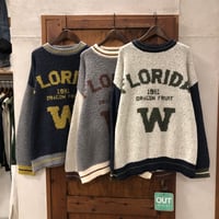 【153-103M】WフェイスニットカレッジロゴPOLS