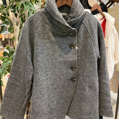 【199-102S】【コイル9】ウール混ブークレアシメジャケット