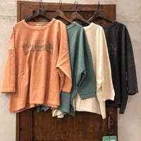 【155-103T】OE天竺ピグメント加工×バイオウォッシュロゴワイドTEE