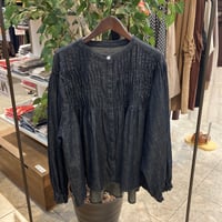 【191-102N】胸元・背裏・変形ウェーブ加工袖ゴム使いシャツ