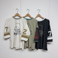 【119】【CUBE SUGAR】ｽﾗﾌﾞ天竺PEANUTSﾗｲﾝ入7分袖PO