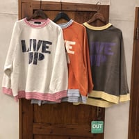 【155-1-103T】裏毛ヴィンテージ加工ボーダーリブPO