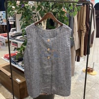【199-102N】綿麻ストライプベスト
