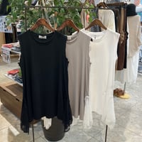 【139-102T】天竺×レースロングタンク