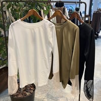 【160-102H】ストレッチレース＆シアーベロアモックネックメローPO長袖