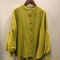 【160-102S】【dgy】ﾊﾞﾝﾄﾞｶﾗｰﾎﾞﾘｭｰﾑ袖ﾌﾞﾗｳｽ