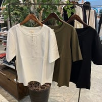 【130-102H】フライス編みヘンリーネックTee