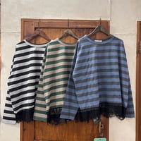 【171-103S】裾レースボーダーロンTee