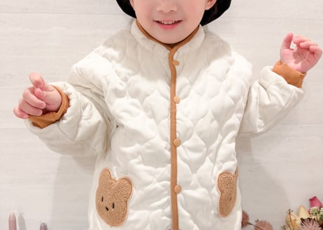 リバーシブルくまちゃんギンガムチェックアウター73〜120