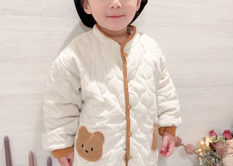 リバーシブルくまちゃんギンガムチェックアウター73〜120