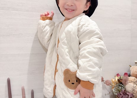 リバーシブルくまちゃんギンガムチェックアウター73〜120