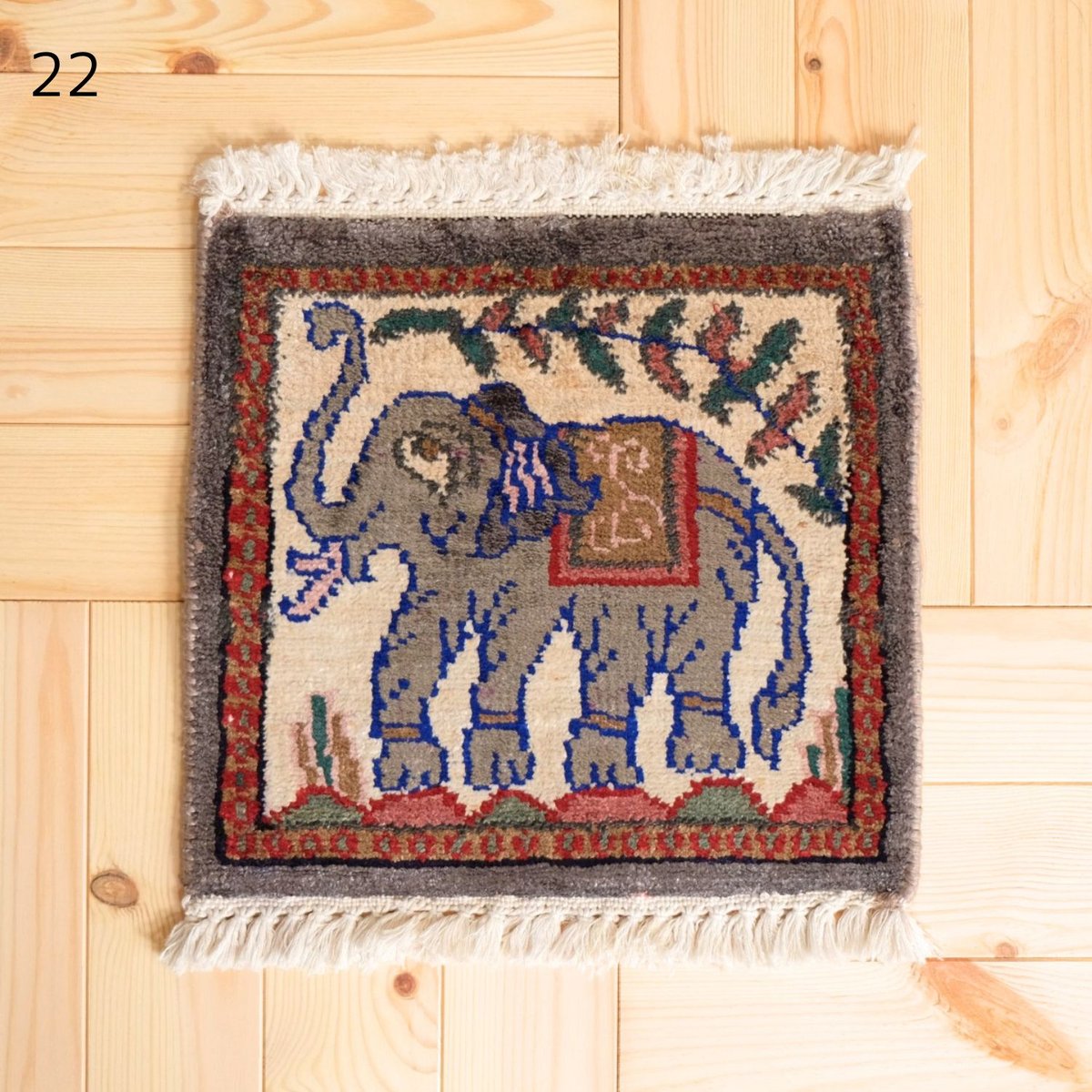 手織り絨毯 インド シルク 30x30cm 19～22 | インド雑貨のお店