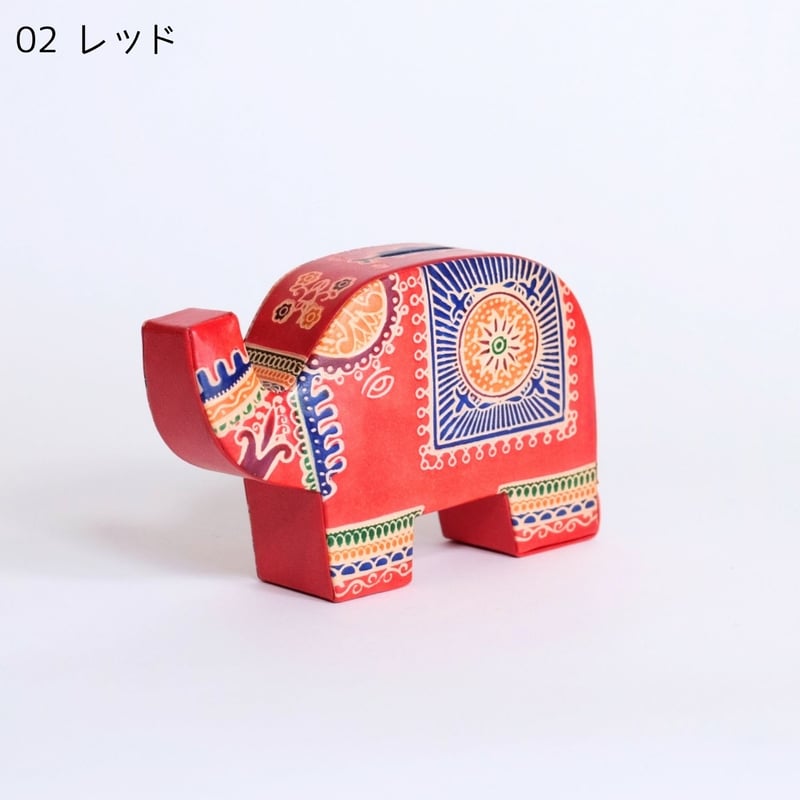 レザー貯金箱 ゾウ 全4色 | インド雑貨のお店 ｜ SILKIND（シルカ