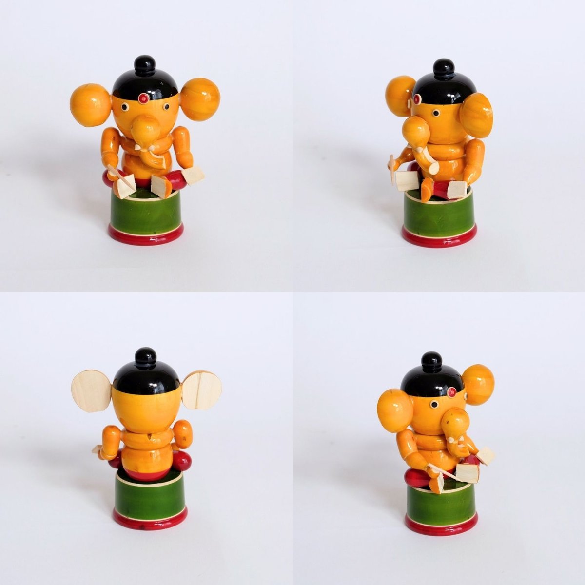 ガネーシャデザインの木製入れ子人形セット エティコッパカの木製おもちゃ ガネーシャ GANESHA | インド雑貨のお店