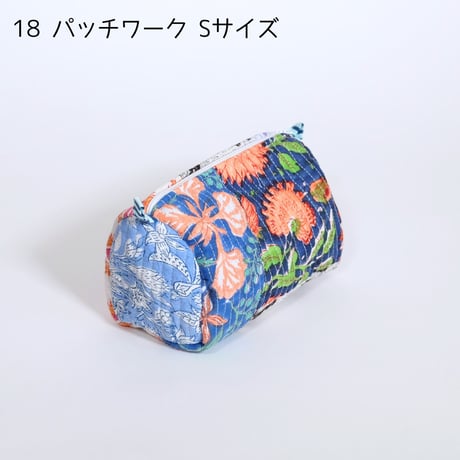 ポーチ インド綿 ブロックプリント Sサイズ 20種類