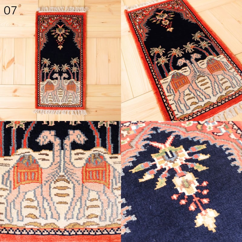 手織り絨毯 インド シルク 30x60~70cm 07～11 | インド雑貨のお店